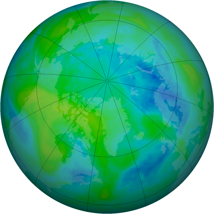 Arctic ozone map for 04 October 1990